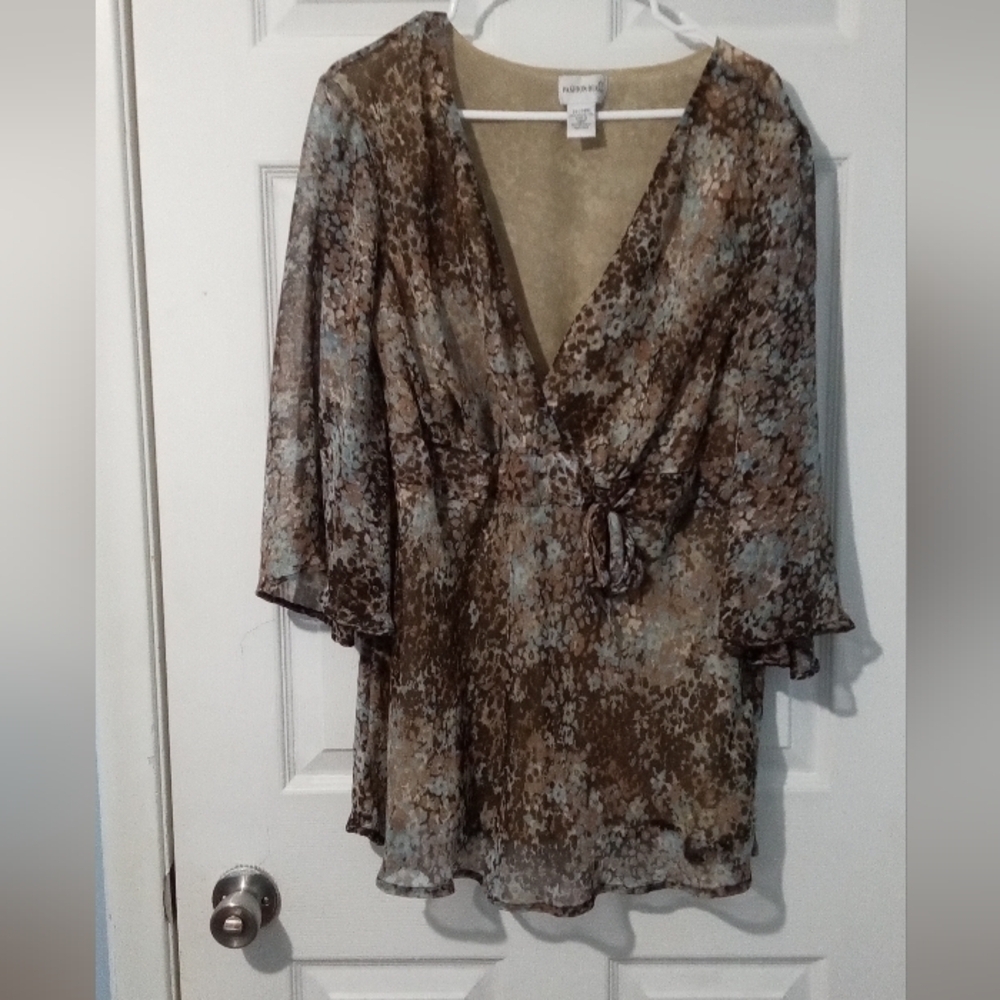 Fashion Bug Multicolor Floral V-Neck Blouse
